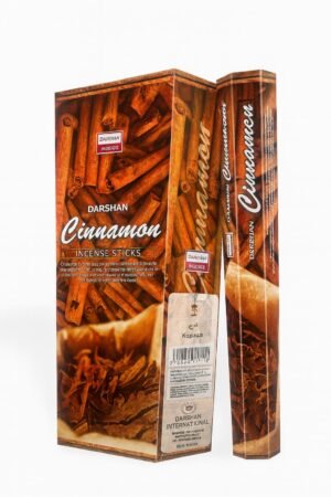 Darshan Cinnamon Incense Sticks box angled on a white background