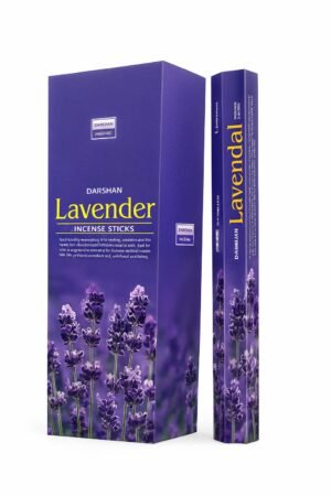 Darshan Lavender Incense Sticks box angled on a white background
