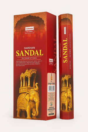 Darshan Sandal Incense Sticks packaging with golden elephant design