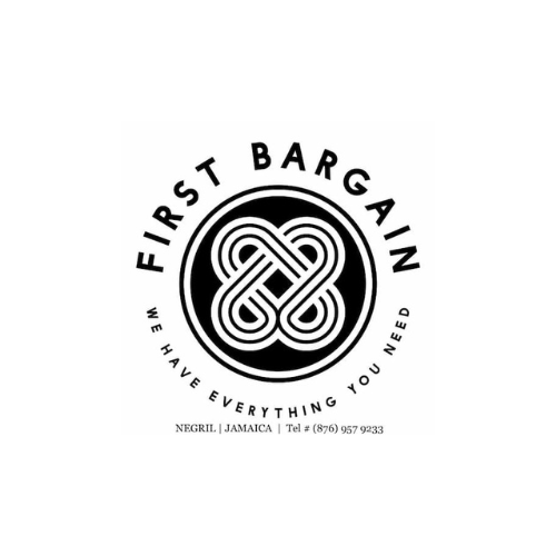 First Bargain store logo with the tagline "We Have Everything You Need," located in Negril, Jamaica