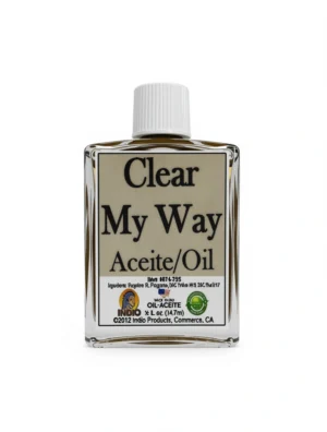 Clear My Way Oil – Spiritual Road Opener & Block Removal Oil (1 fl oz) A bottle of Clear My Way Oil labeled for path-clearing and road-opening spiritual use.