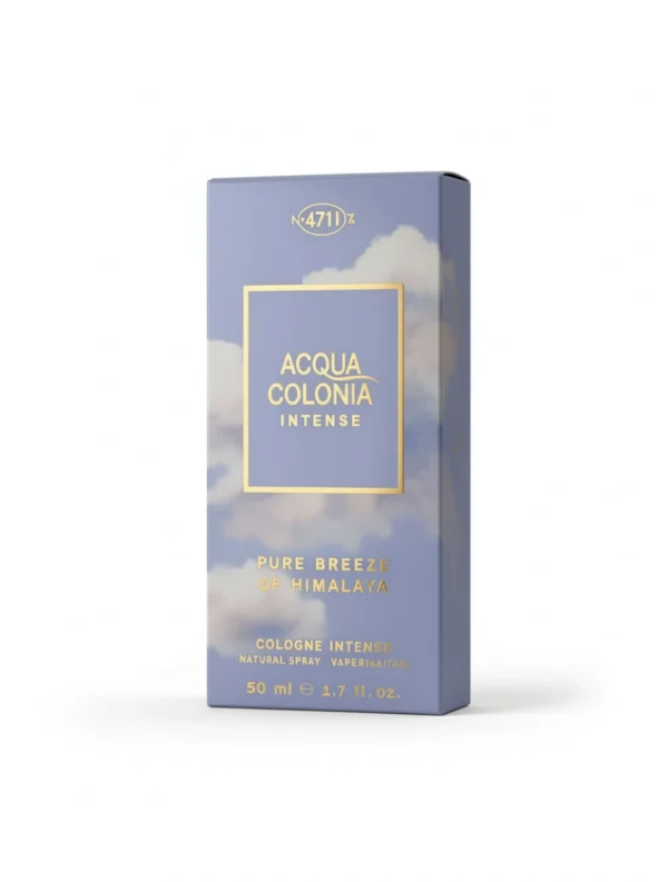 Box of 4711 Acqua Colonia Intense Pure Breeze of Himalaya fragrance in blue packaging with cloud design.